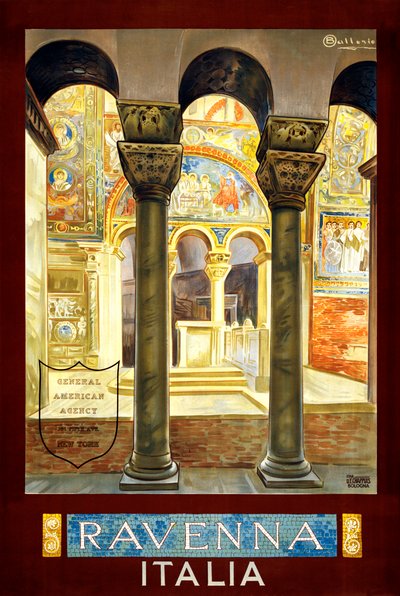 Ravenna plakat podróżny, ok. 1925 (kolor lito) autorstwa Osvaldo Ballerio