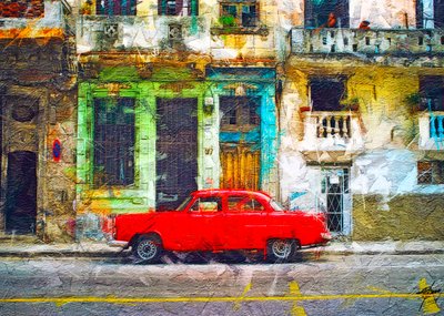 Red Classic Havana Street autorstwa Osvaldo Russo