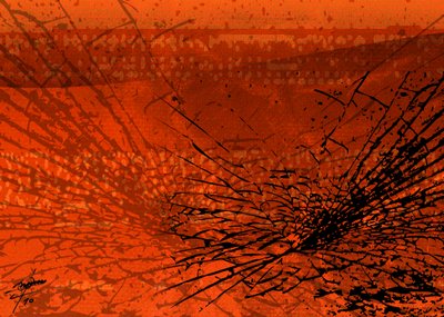 Rozbita pomarańcza – abstrakcja autorstwa Osvaldo Russo