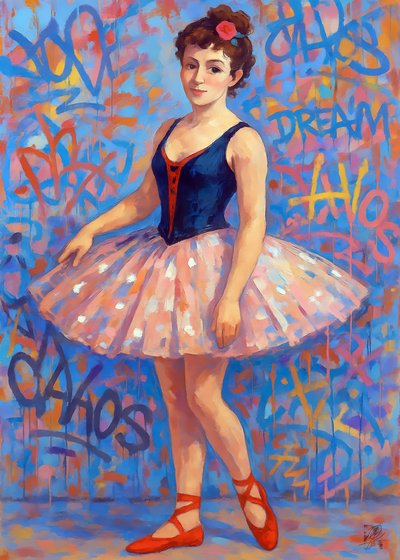 Balerina w stylu street art autorstwa Osvaldo Russo