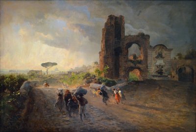 Francuski: Paysage romain Krajobraz rzymski autorstwa Oswald Achenbach