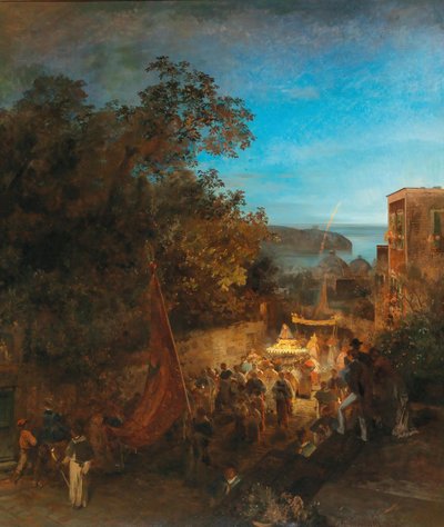 Ischia - Święto św. Anny, Casamicciola autorstwa Oswald Achenbach