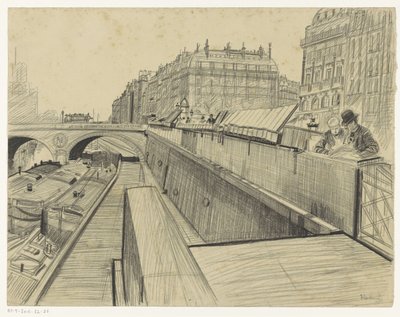Widok na Quai des Grands-Augustins w Paryżu autorstwa Oswald Heidbrinck