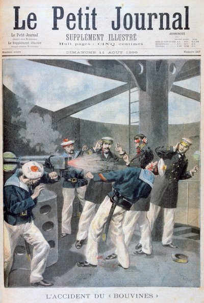 Wypadek na francuskim okręcie wojennym Bouvines, 1895 autorstwa Oswaldo Tofani