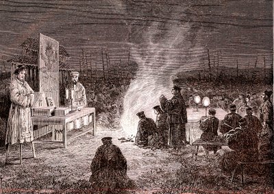 Ceremonia pogrzebowa w Sou-Tcheou w Chinach. 1874 (ryc.) autorstwa Oswaldo Tofani
