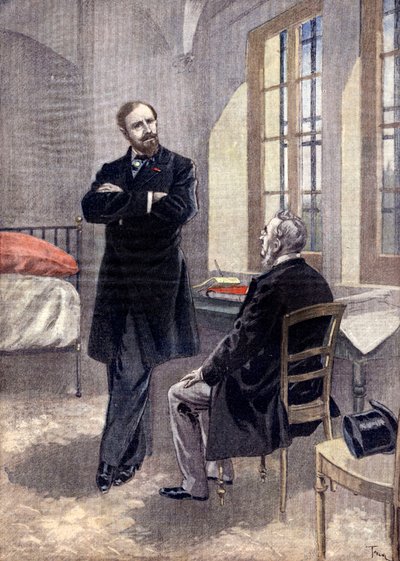 Paul Deroulede ze swoim adwokatem w więzieniu La sante autorstwa Oswaldo Tofani