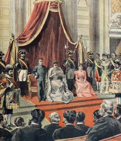 Wojna hiszpańsko-amerykańska, Regentka Austrii Maria Cristina przemawia do Kortezów Generalnych autorstwa Oswaldo Tofani