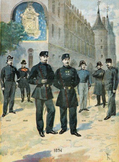 Różne stroje francuskiej policji autorstwa Oswaldo Tofani