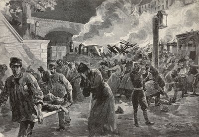 Ofiary i ratownicy na miejscu wypadku pociągu Saint-Mande, 26 lipca autorstwa Oswaldo Tofani
