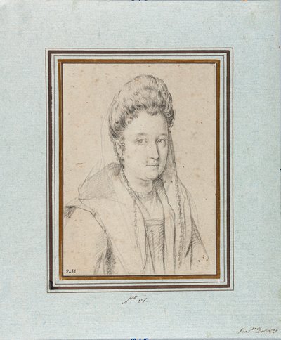 Portret Costanza Sforza di Santa Flora (1550-1617), księżna Sora i żona Giacomo Boncompagni Rysunek Ottavio Leoniego (1578-1630) Genes, Musei di Strada Nuova, inw 2431 autorstwa Ottavio Mario Leoni