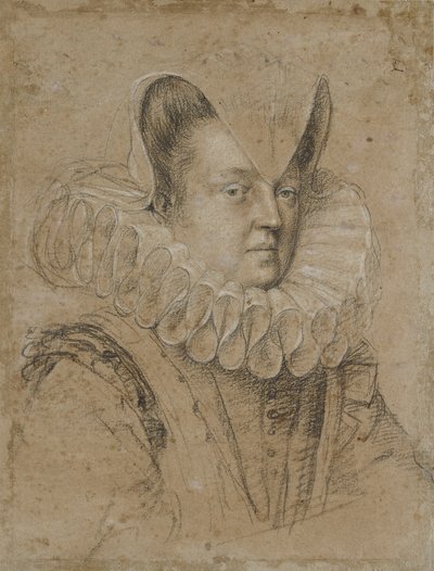 Portret Margherity, księżnej Ferrary, początek XVII wieku autorstwa Ottavio Mario Leoni