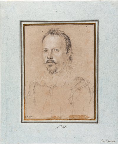 Portret Wincentego I z Gonzagi, księcia Mantui (Vincenzo I Gonzaga, księcia Mantui) (1562-1612) Rysunek Ottavio Leoniego (1578-1630) Genes, Musei di Strada Nuova, inw 2440 autorstwa Ottavio Mario Leoni