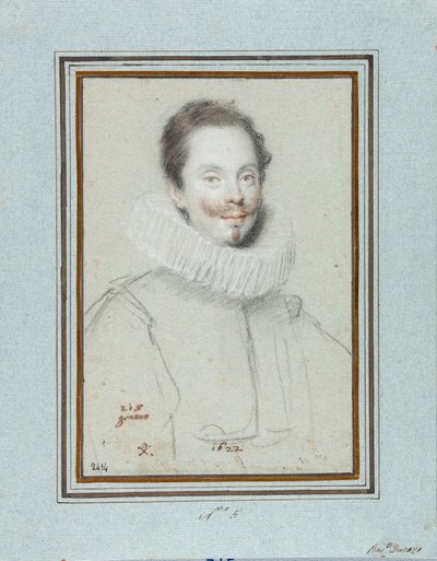 Portret markiza Paris Pinelli (XVII w.) Rysunek Ottavio Leoni (1578-1630) Geny XVII w., Musei di Strada Nuova, Fondo Disegni, inw. 2414 autorstwa Ottavio Mario Leoni