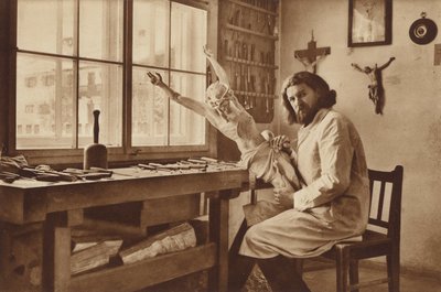 Warsztaty snycerzy w Oberammergau, Alois Lang, przedstawiciel Chrystusa w sztuce pasyjnej 1930 autorstwa Otto Ballerstedt