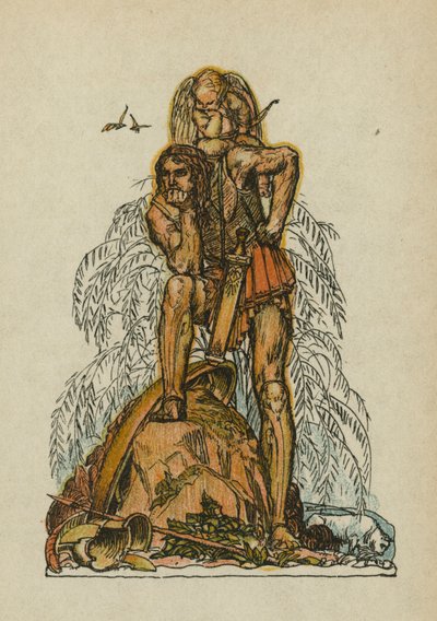 Pieśni Anakreona (kolorowa litografia) autorstwa Otto Friedrich