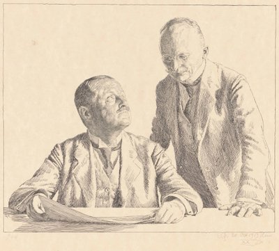 Podwójny portret kolekcjonerów Guido von Usedom i Gustava von Houwald Sammler autorstwa Otto Greiner (signed by artist)