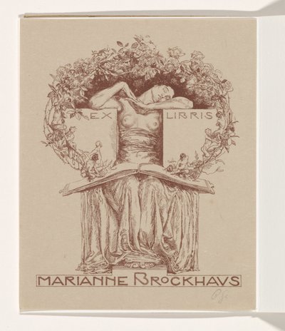 Ekslibris Marianne Brockhaus autorstwa Otto Greiner (signed by artist)