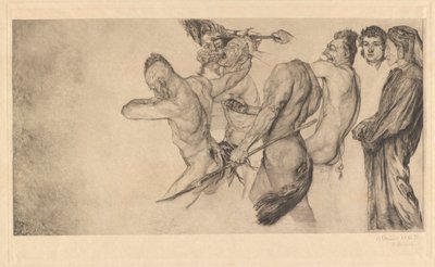 Dante i Virgil odwiedzają piekło (Inferno Canto 22) autorstwa Otto Greiner