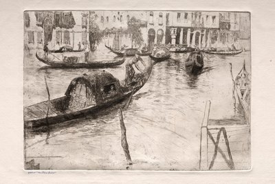 Akwaforty z Wenecji: Traghetto San Felice autorstwa Otto H. Bacher