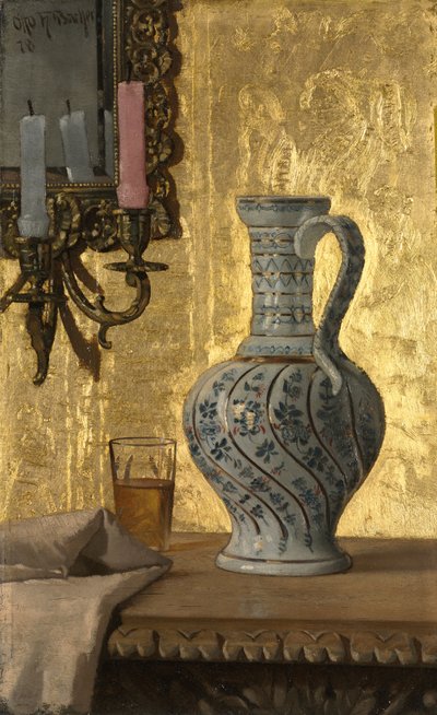 Dzban i szklanka na stole, 1878. autorstwa Otto H. Bacher