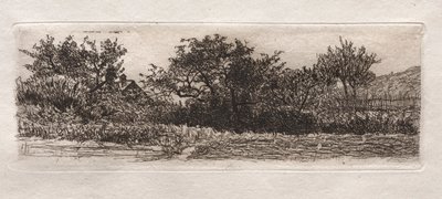 Dachy i drzewa, 1879. autorstwa Otto H. Bacher