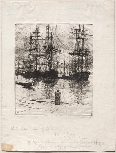 Trzy statki, Wenecja, 1880. autorstwa Otto H. Bacher