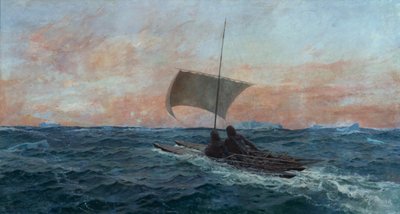 Nansen i Johansen z Oceanu Arktycznego autorstwa Otto Ludvig Sinding