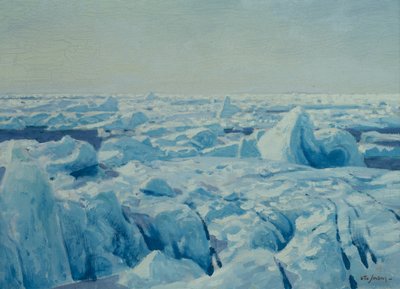 Pack Ice (olej na płótnie) autorstwa Otto Ludvig Sinding