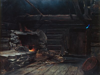 Pomieszczenie wędzarni, sprzątanie autorstwa Otto Ludvig Sinding