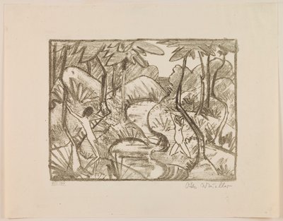 Krajobraz leśny, z portfolio „Otto Müller” autorstwa Otto Mueller