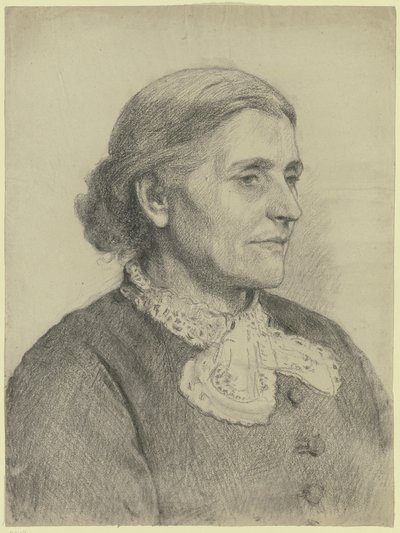 Portret starszej pani zwróconej w prawo autorstwa Otto Scholderer