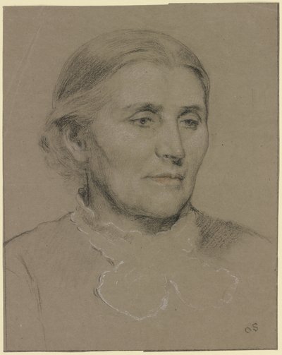Portret starszej damy zwróconej w prawo autorstwa Otto Scholderer