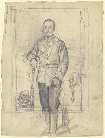 Portret mężczyzny w mundurze autorstwa Otto Scholderer