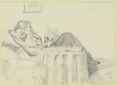 Luise Scholderer czyta autorstwa Otto Scholderer