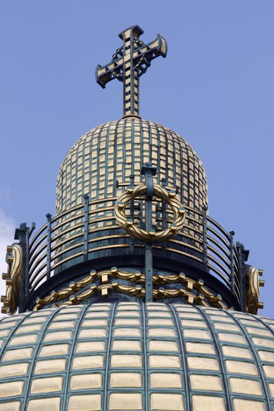 Am Steinhof (Kościół Św. Leopolda) - kopuła kościoła, Wiedeń, Austria (zdjęcie) autorstwa Otto Wagner
