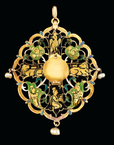 Ormiański klejnot i relikwiarz emaliowany (kamienie, emalia i perły w złocie) autorstwa Ottoman School
