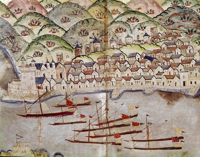 Sztuka osmańska: widok Marsylii, Francja Miniatura autorstwa Ottoman School