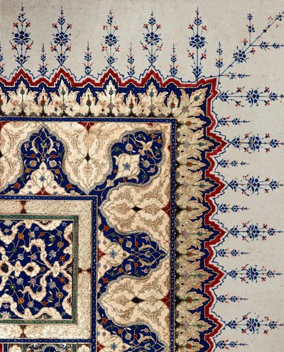Sztuka osmańska: fragment strony kodeksu B 373, miniatura. 16 wiek. Stambuł, Biblioteka Muzeum Topkapi Sarayi autorstwa Ottoman School
