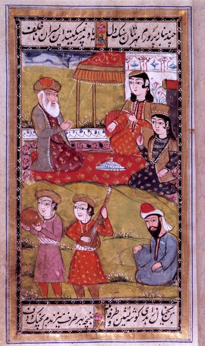 Sztuka osmańska: smak księżniczek. Strona rękopisu tureckiego. 16 wiek. Prywatna kolekcja autorstwa Ottoman School
