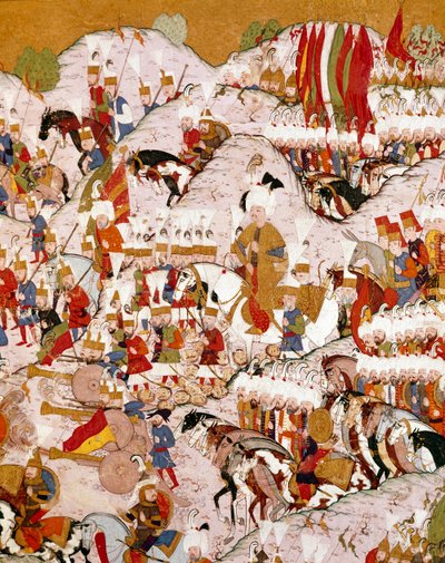 Reprezentacja bitwy pod Mohaczem z dnia 29.08.1526, detal (miniaturowy) autorstwa Ottoman School