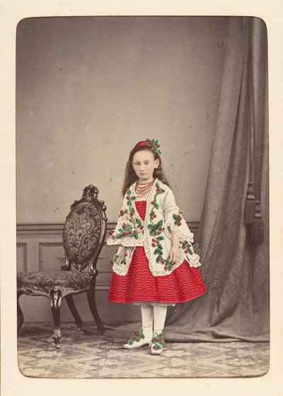 Album rodzinny Follett dzieci w kostiumach na bal przebierańców, ca. 1880. autorstwa Owen Angel