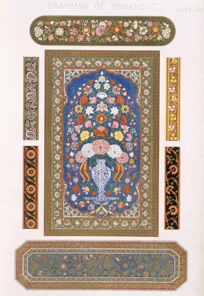 Indianka, płyta LIV, z „Gramatyki ornamentu” Owena Jonesa (1809-1868) autorstwa Owen Jones