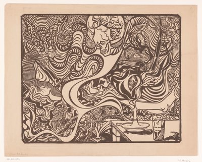 Bez tytułu (Symboliczna scena halucynacyjna) autorstwa P.C. Hamburg (possibly)