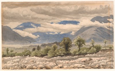 Włoski krajobraz górski w pochmurną pogodę autorstwa P.C. Skovgaard