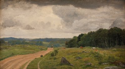 Krajobraz w Kongens Møller, Sealand. Światło popołudniowe autorstwa P.C. Skovgaard
