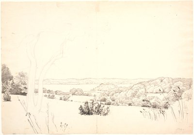 Krajobraz z widokiem na jezioro Skarrit. autorstwa P.C. Skovgaard