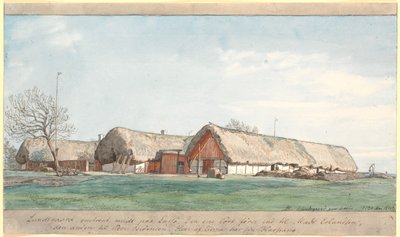 Lundsgaard mniej więcej w środku Læssø. autorstwa P.C. Skovgaard