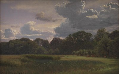 Przenoszenie burzy z piorunami nad Nysø Have i Fribedet autorstwa P.C. Skovgaard