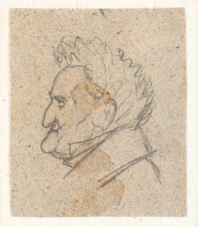 Portret profilowy malarza kwiatów C.D. Fritzscha. autorstwa P.C. Skovgaard