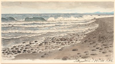 Plaża z widokiem na Kattegat w kierunku Kullen. autorstwa P.C. Skovgaard
